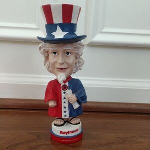 Raytheon Patriotic Uncle Sam Bobblehead Doll Campus Recruiting